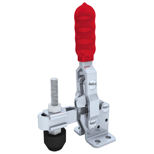 "T\/CLAMP VERTICAL FLAT  150KG  S\/S - TOGGLE CLAMP - VERTICAL HANDLE -S\/STEEL"