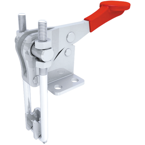 "T\/CLAMP LATCH VERTICAL  450KG  S\/S - TOGGLE CLAMP - VERTICAL HANDLE -S\/STEEL"