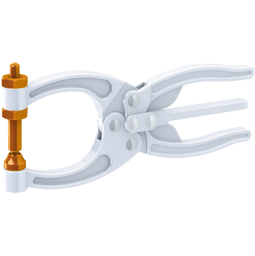 "T\/CLAMP PLIER SQUEEZE ACTION 318KG - SQUEEZE ACTION C\/W SPINDLE 215MM"