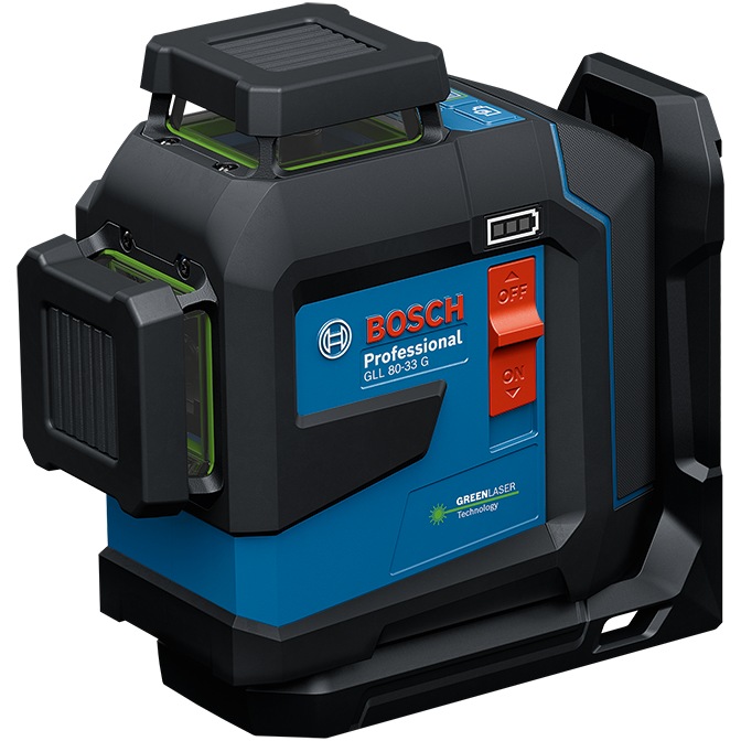 "LEVEL LINE LASER 3 X 360\u00b0 30M BOS - 30M RADIUS GREEN LASER (5HR RUN TIME)"