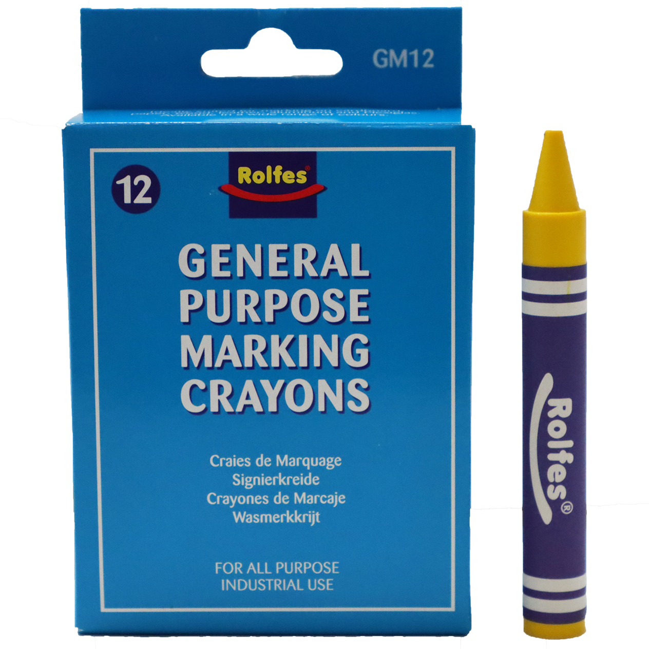 "CRAYON GENERAL PURPOSE MARKING YELLOW - GENERAL PURPOSE WAX CRAYON 12 P\/BOX"