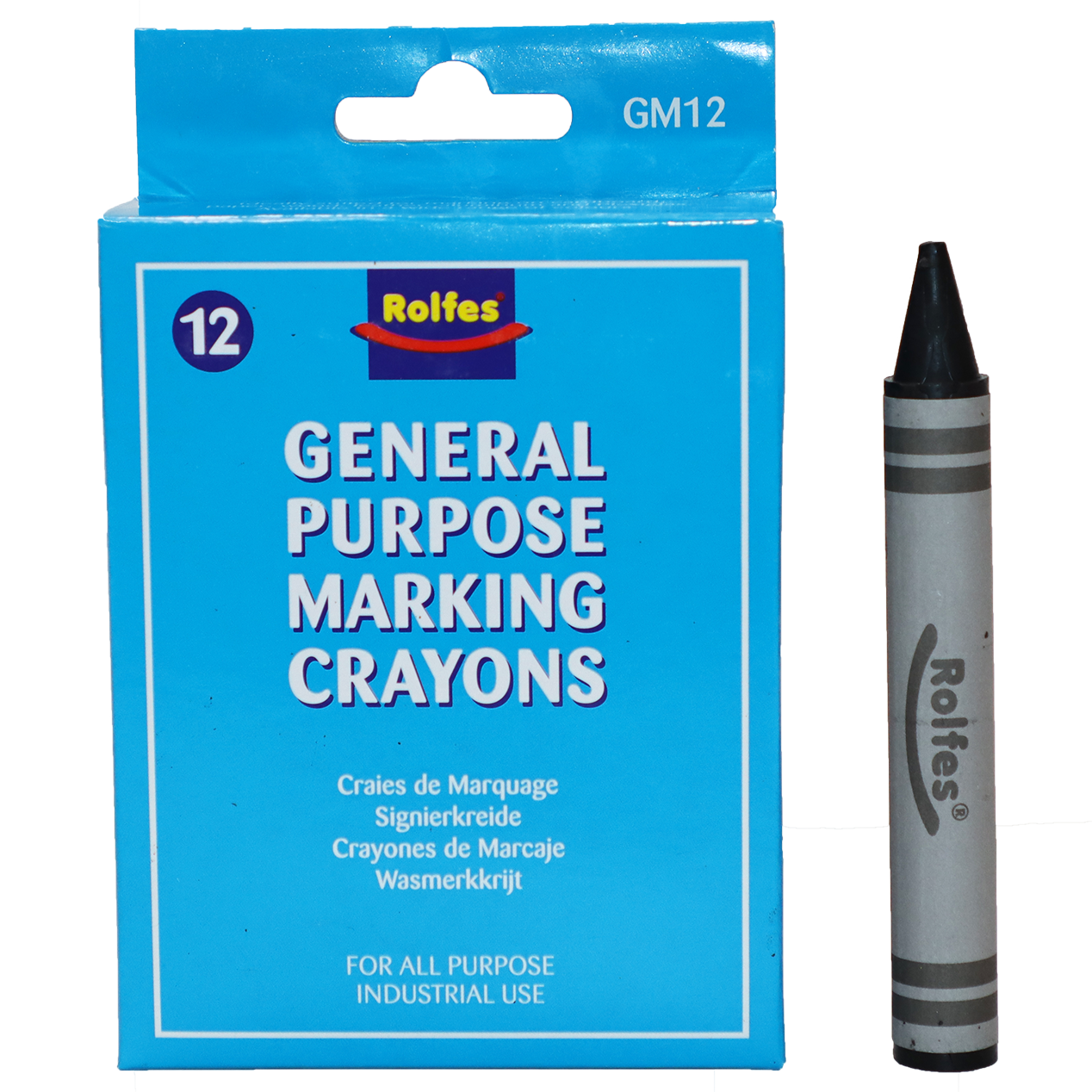 "CRAYON GENERAL PURPOSE MARKING BLACK - GENERAL PURPOSE WAX CRAYON 12 P\/BOX"