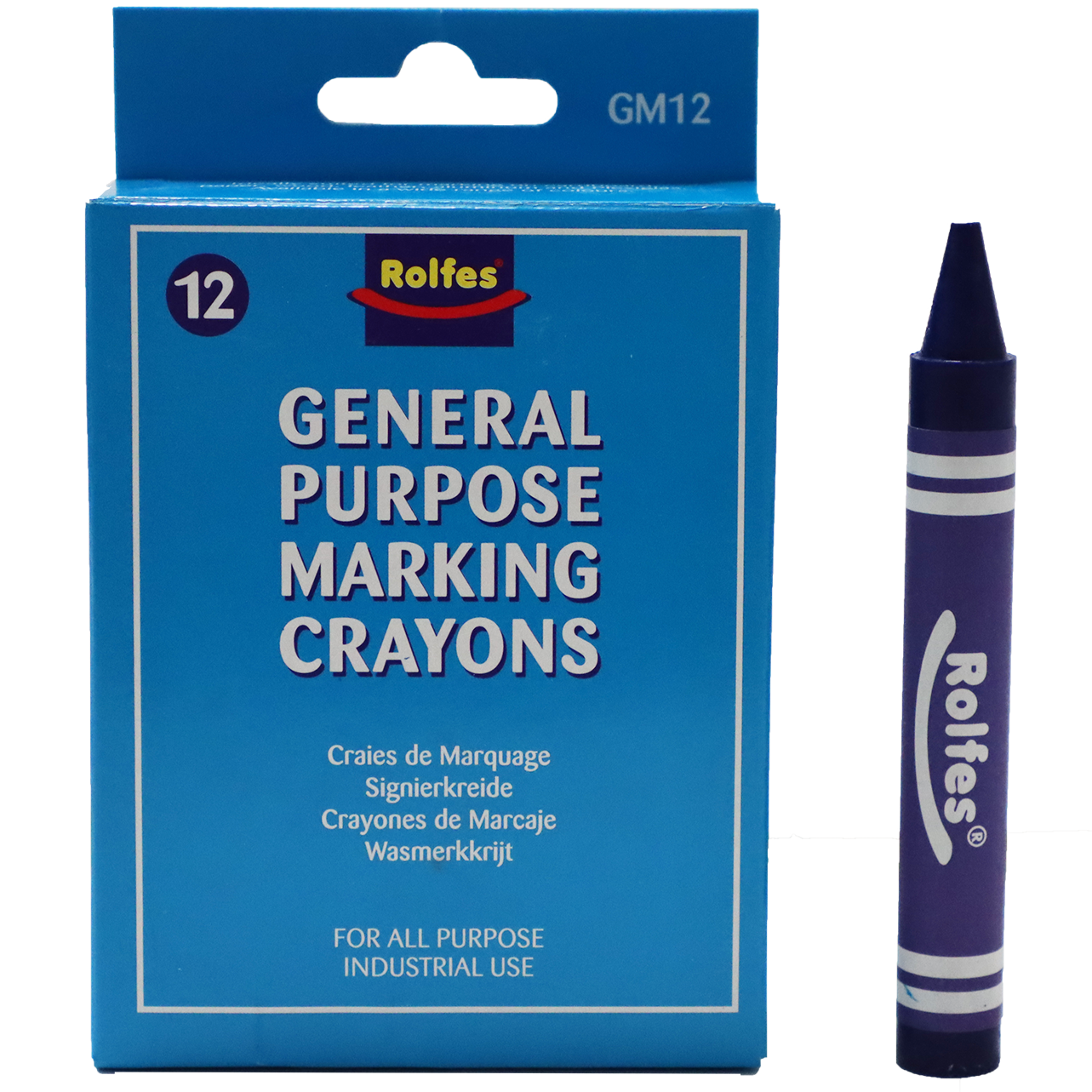 "CRAYON GENERAL PURPOSE MARKING BLUE - GENERAL PURPOSE WAX CRAYON 12 P\/BOX"