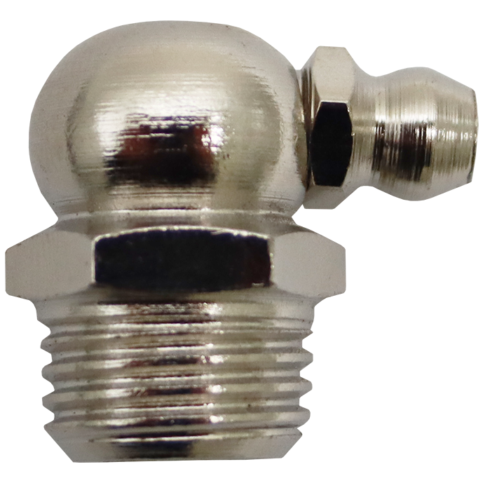 GREASE NIPPLE BSP 1/4" 90° 90° 1/4" BSP THREAD 14MM HEX Fowkes Bros