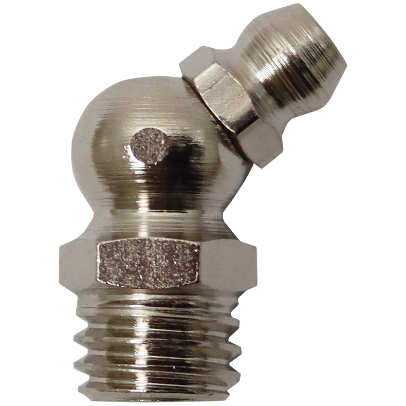 GREASE NIPPLE 8MM X1.00 MF 45° - METRIC FINE THREAD - DIN 71412B