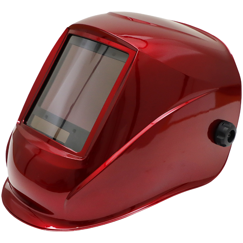 "WELD HELMET AUTO-DARK  RED (PROFESSIONAL) - ADJUSTABLE - LARGE VIEWING AREA"