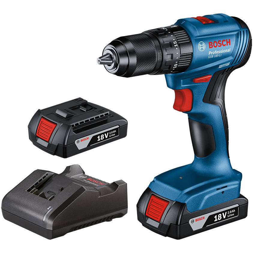 "DRILL  CORDLESS KIT 13MM  50NM BL BOS - 18V BATT (2X2AH) & CHARGER (BRUSHLESS)"