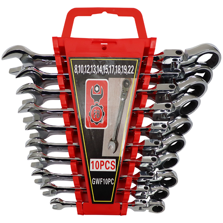 "SPANNER GEAR SET FLEX  10 PCS - FLEXIBLE HEAD (8-22MM) - GEAR WRENCH SET"