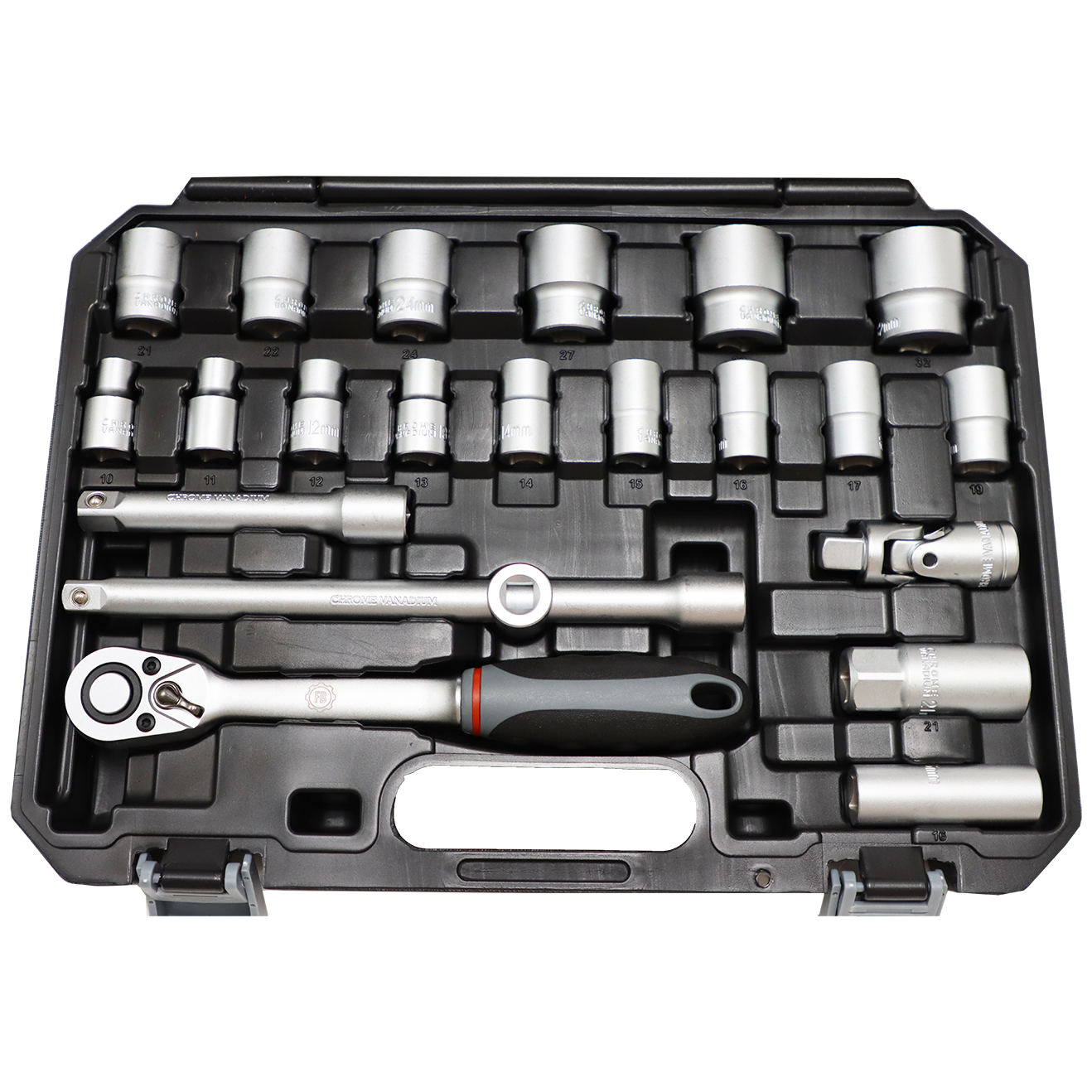 "SOCKET SET   1\/2\"D 22 PCS  FB - HEX 10-32MM"