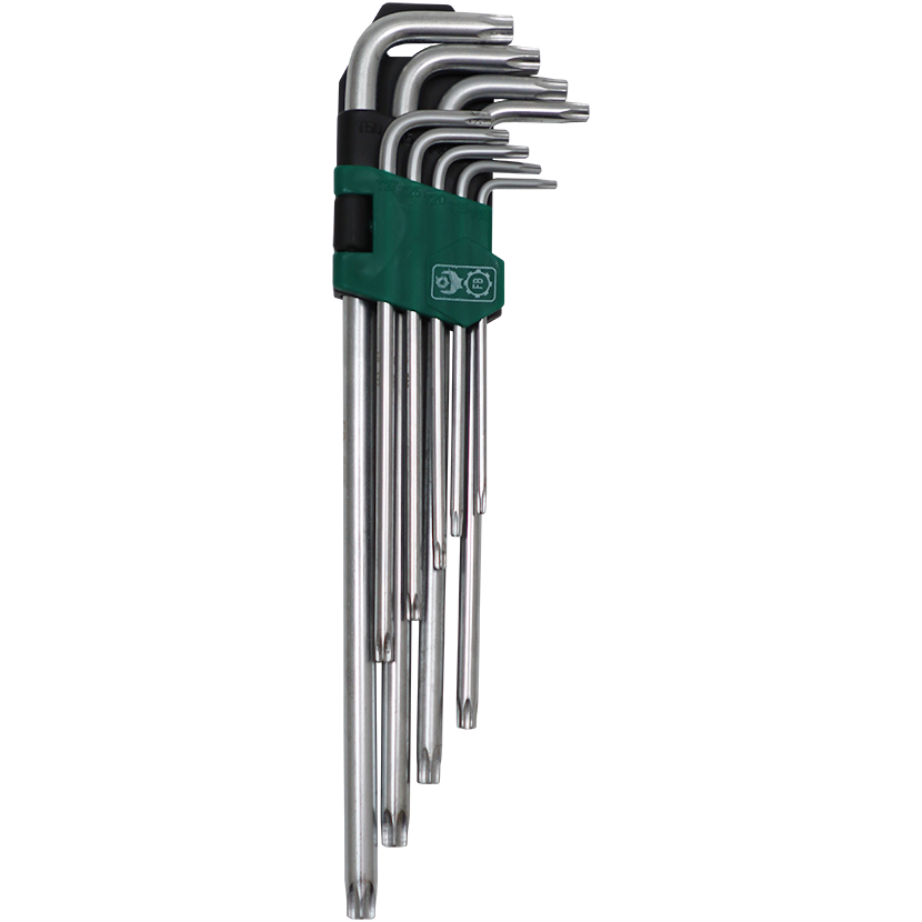 "ALLEN K\/SET TORX T10-T50 L\/S SILVER FB - 9PC- LONG SERIES (T10-T50) - S2 MATERIAL"