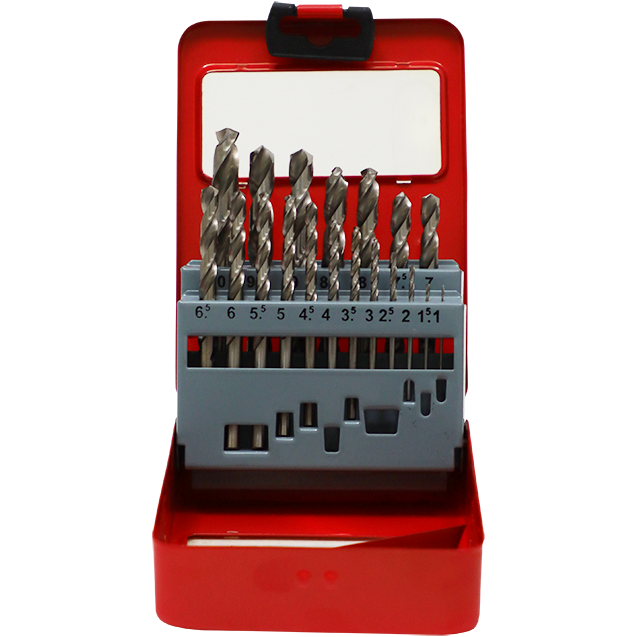 "DRILL SET 19PC 1-10 SILVER FB - FULLY GROUND (M2) - METAL BOX"