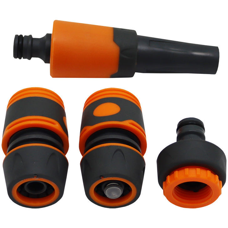 "GARDEN HOSE FIT KIT 1\/2\" 4 PIECE - NOZZLE\/QUICK CONNECT (2)\/TAP CONNECT"