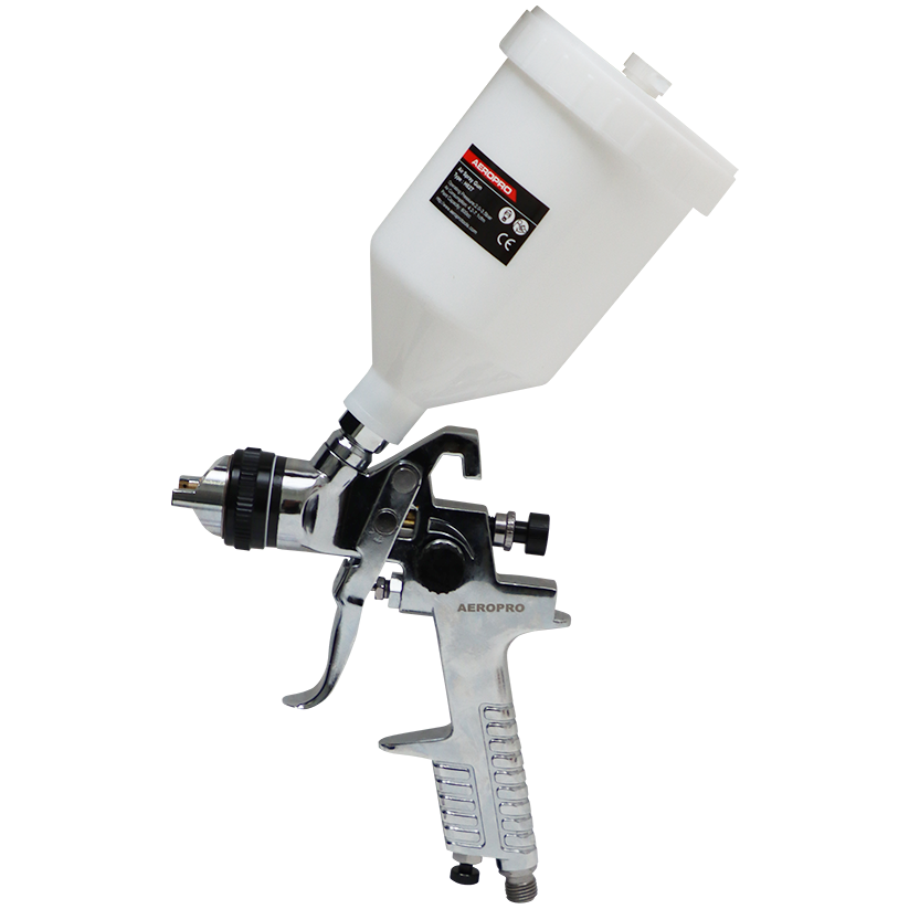 "SPRAY GUN GRAVITY HVLP 1.4MM AEROPRO - 600CC - 3.5 BAR MAX GRAVITY FEED"