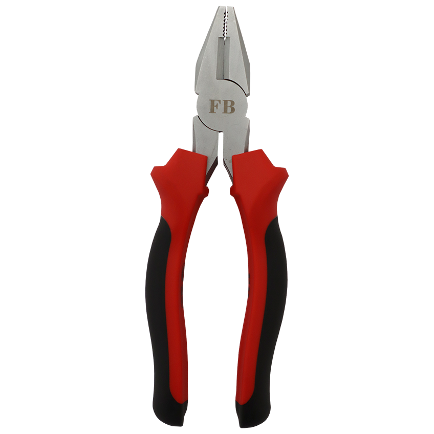 "PLIER COMBINATION 180MM H\/D   FB - BLACK\/ RED HANDLE  (CR-V)"
