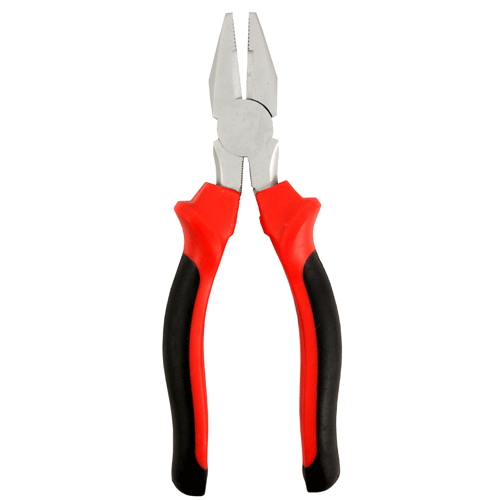 "PLIER COMBINATION 200MM H\/D   FB - HEAVY DUTY- BLACK\/ RED HANDLE (CR-V)"