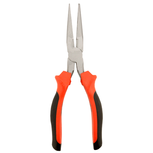 "PLIER LONG NOSE 200MM H\/D   FB - RED\/BLACK HANDLE (CR-V)"