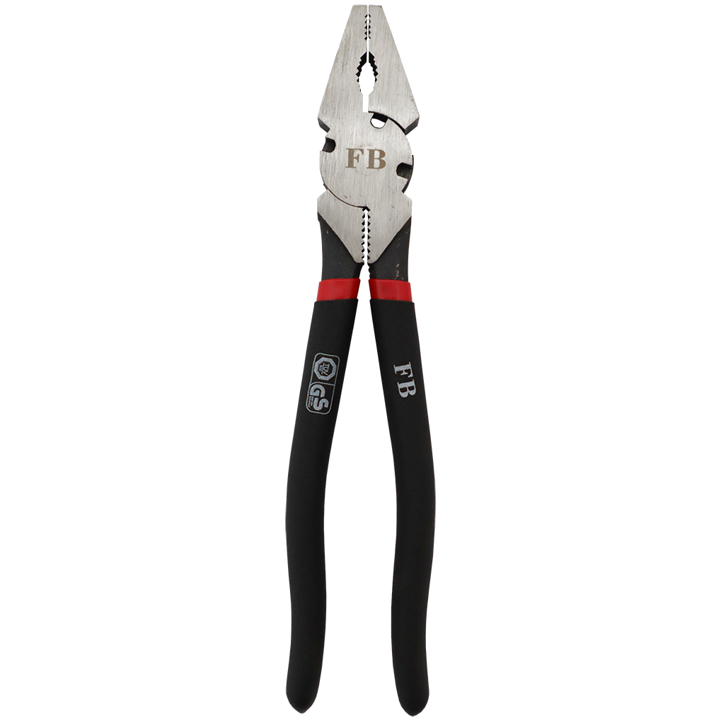 "PLIER FENCING 250MM H\/D   FB - BLACK \/ RED GRIP (CR-V)"