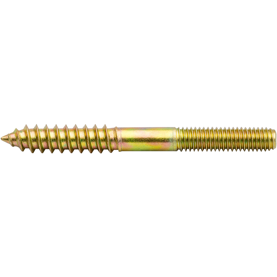 "HANGER BOLT M\/S 8 X 70MM Y\/P - MILD STEEL (DIN 88149) - YELLOW ZINC"