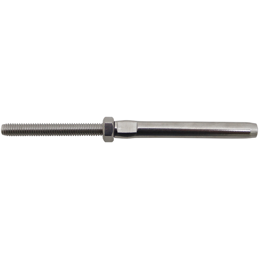 WIRE ROPE SWAGE THREADED S/S 4MM - SWAGE STUD WITH M6 NUT (S/S 316 ...