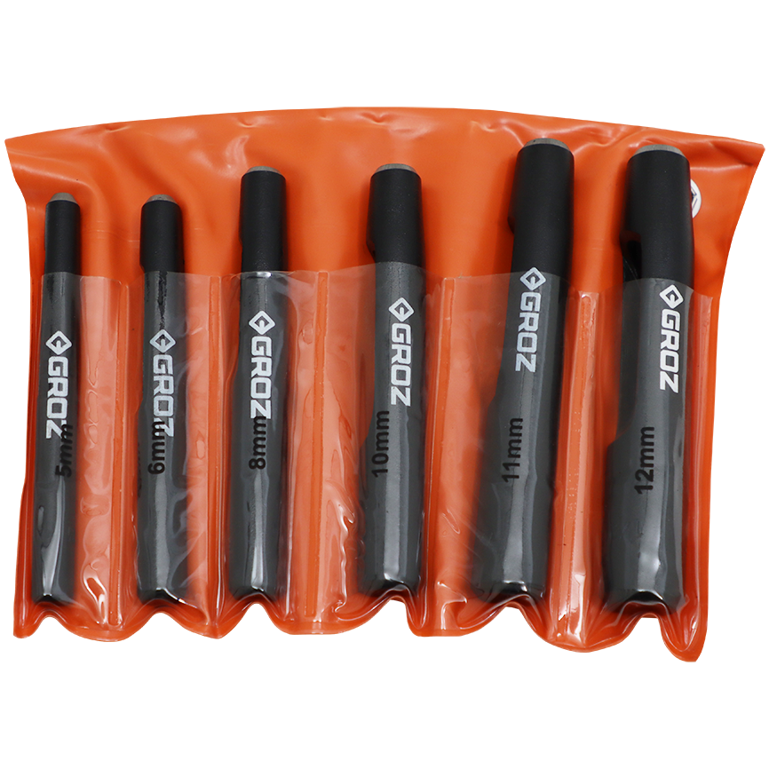 HOLLOW PUNCH SET 5 - 12MM GROZ - (6 PCS) LEATHER PUNCH 5,6,8,10,11