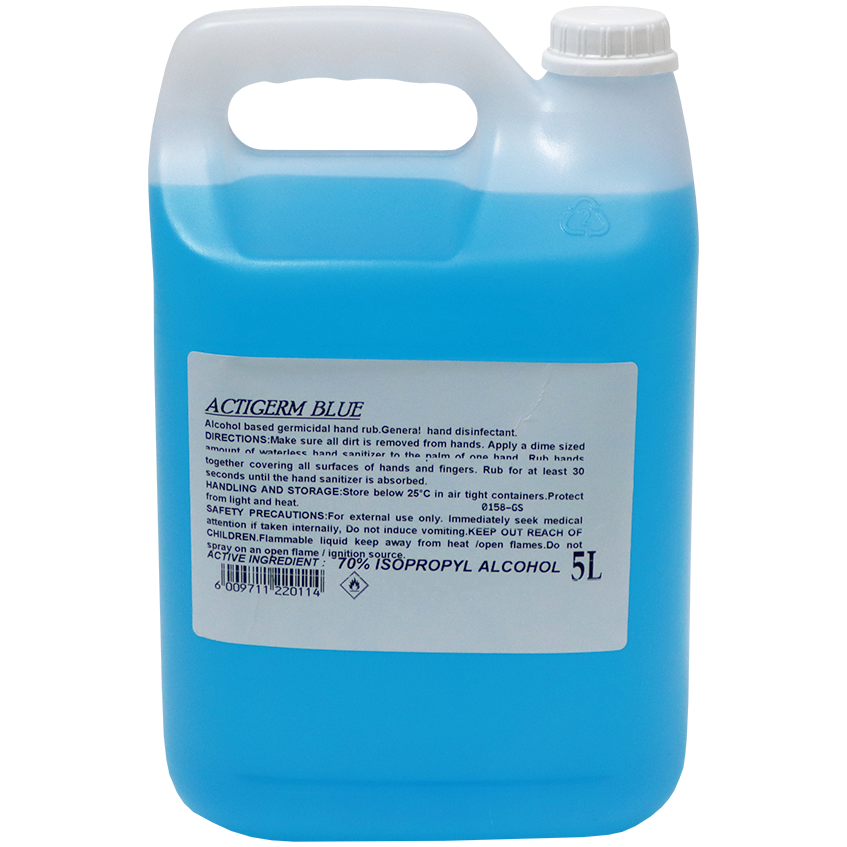 "HAND SANITISER 5L 70% ALCOHOL  BLUE - HAND & SURFACE SANITISER"