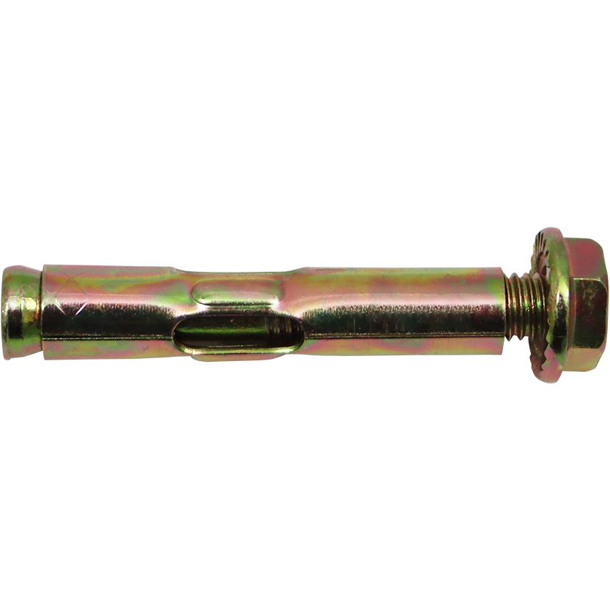 "SLEEVE ANCHOR 12 X 100MM   FB - DRILL SIZE 12MM - Z\/P & YELLOW PASSIVATED"