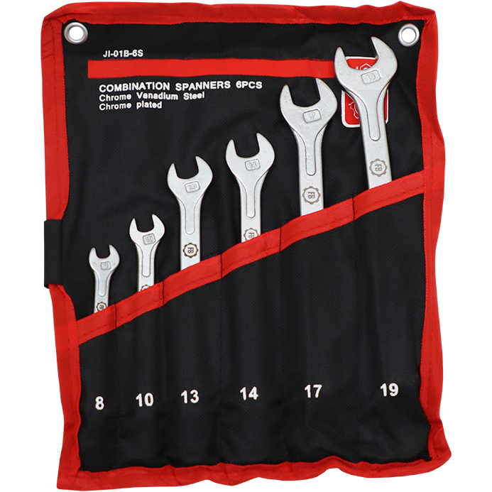 "SPANNER SET COMB  8-19MM    FB - 6 PIECE - CHROME VANADIUM"