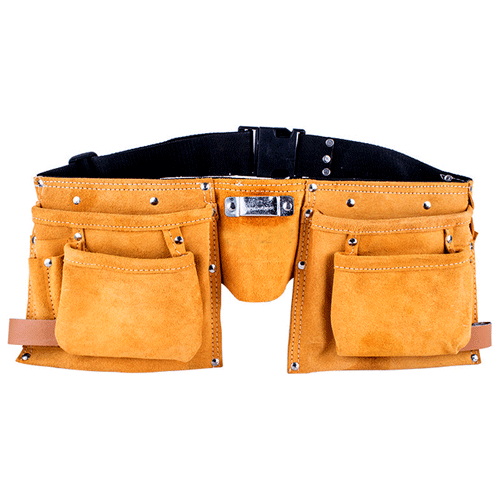 TOOL BELT LEATHER 11 POCKET VER - LARGE PROFESSIONAL | Fowkes Bros