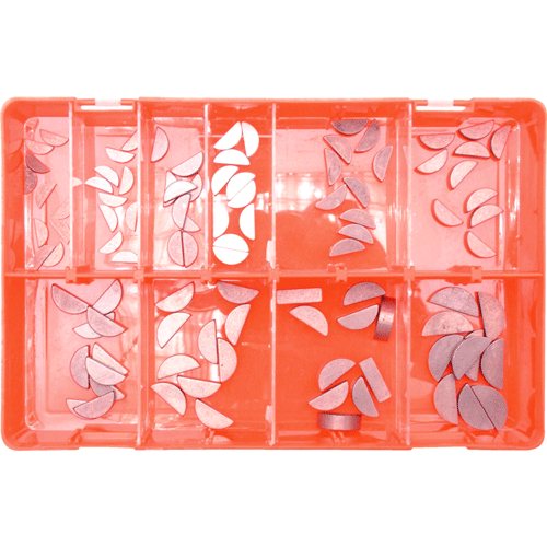 "WOODRUFF KEY  ASSORTMENT KIT 100 PC - IMPERIAL SET (1\/2\", 5\/8\", 3\/4\", 7\/8\")"