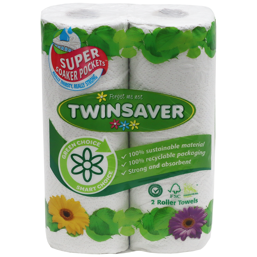 "PAPER HAND TOWEL KITCHEN  260MM X 220MM - 2PLY - SOLD 2 ROLLS PER PACK"
