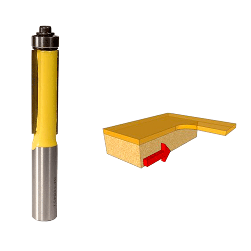 "ROUTER BIT TRIM 1\/2\" X 1 1\/2\" - 1\/2\" SHANK - BOTTOM BEARING (TCT)"