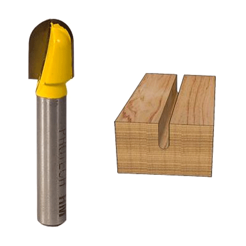 "ROUTER BIT ROUND NOSE VEINING 1\/4\" - 1\/4\" SHANK - 1\/8\" RADIUS (TCT)"