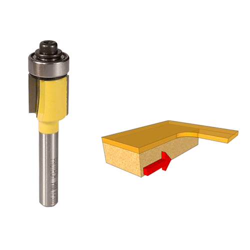 "ROUTER BIT TRIM 1\/2\" X 1\/2\" - 1\/4\" SHANK - BOTTOM BEARING (TCT)"