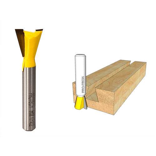 "ROUTER BIT DOVETAIL 1\/2\" X 1\/2\" - 1\/4\" SHANK - 14\u00b0 DEG ANGLE (TCT)"