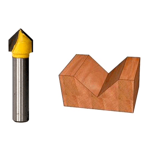 "ROUTER BIT V-GROOVE   3\/8\" X 90\u00b0 - 1\/4\" SHANK - 90\u00b0 ANGLE (TCT)"