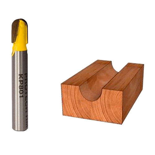 "ROUTER BIT CORE BOX   1\/4\" - 1\/4\" SHANK - 1\/8\" RADIUS (TCT)"