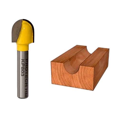 "ROUTER BIT CORE BOX  1\/2\" - 1\/4\" SHANK - 1\/4\" RADIUS (TCT)"