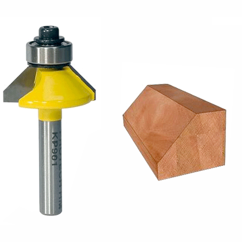 "ROUTER BIT CHAMFER  1\" X 3\/8\" - 1\/4\" SHANK - 45\u00b0 ANGLE (TCT)"