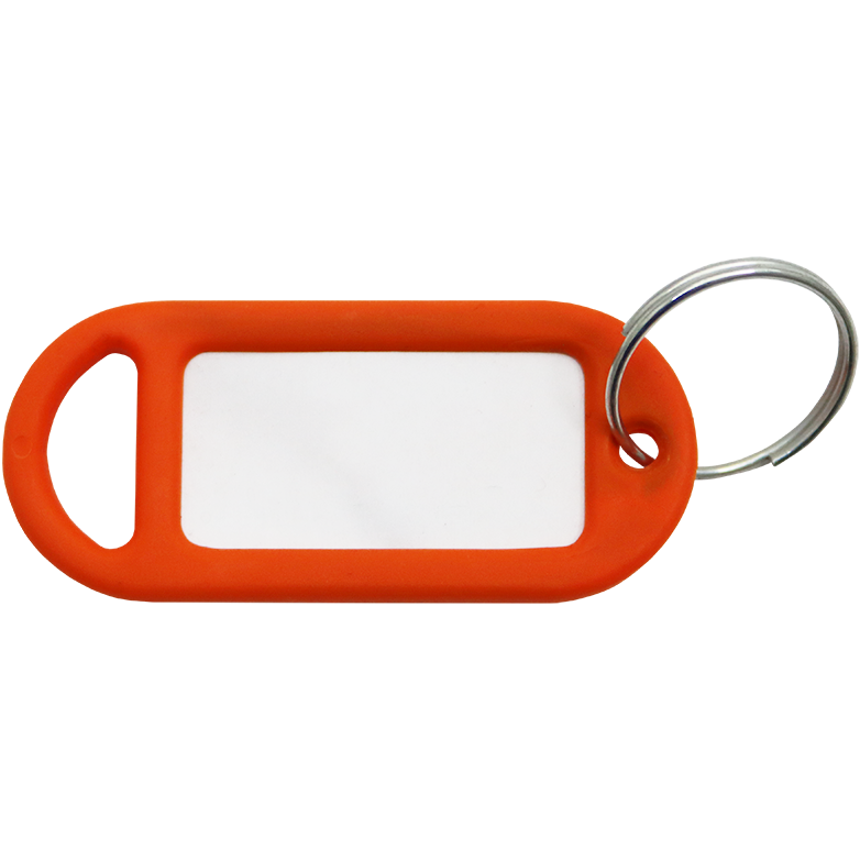 "KEY TAG & RING PLASTIC ORANGE - PVC KEY-RING TAG"