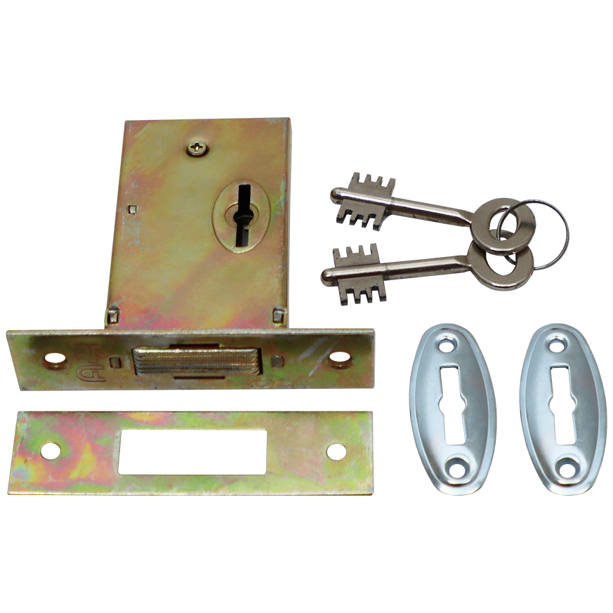 "LOCK SECURITY GATE 6 LEVER DEADBOLT - DOUBLE THROW LOCK WITH 2 KEYS"