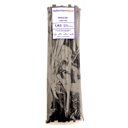 CABLE TIES 540X13MM BLACK H/D - HELLERMAN SOLD PACK OF 50 | Fowkes
