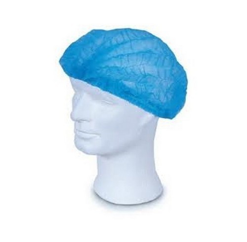 MOP CAP DISPOSABLE BLUE (100 PACK) - 18" SINGLE STICH (HAIR NET)