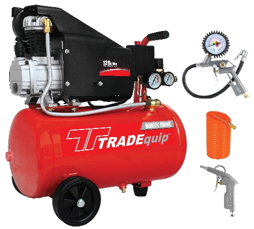 "COMPRESSOR  24L 1.5HP  3PC KIT - 7 BAR - DIRECT DRIVE - 2850RPM"