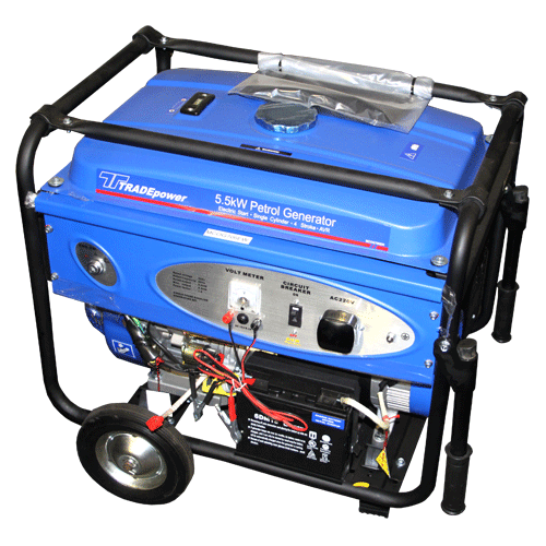 "GENERATOR 5.0KW KEY START PETROL - 25L - MAX AC OUTPUT - 5.5KW"