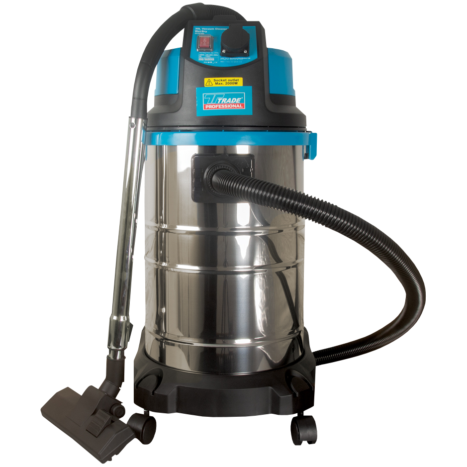"VACUUM CLEANER 30L 1400W S\/S DRUM - 17KPA SUCTION (WET\/DRY CLEANER)"