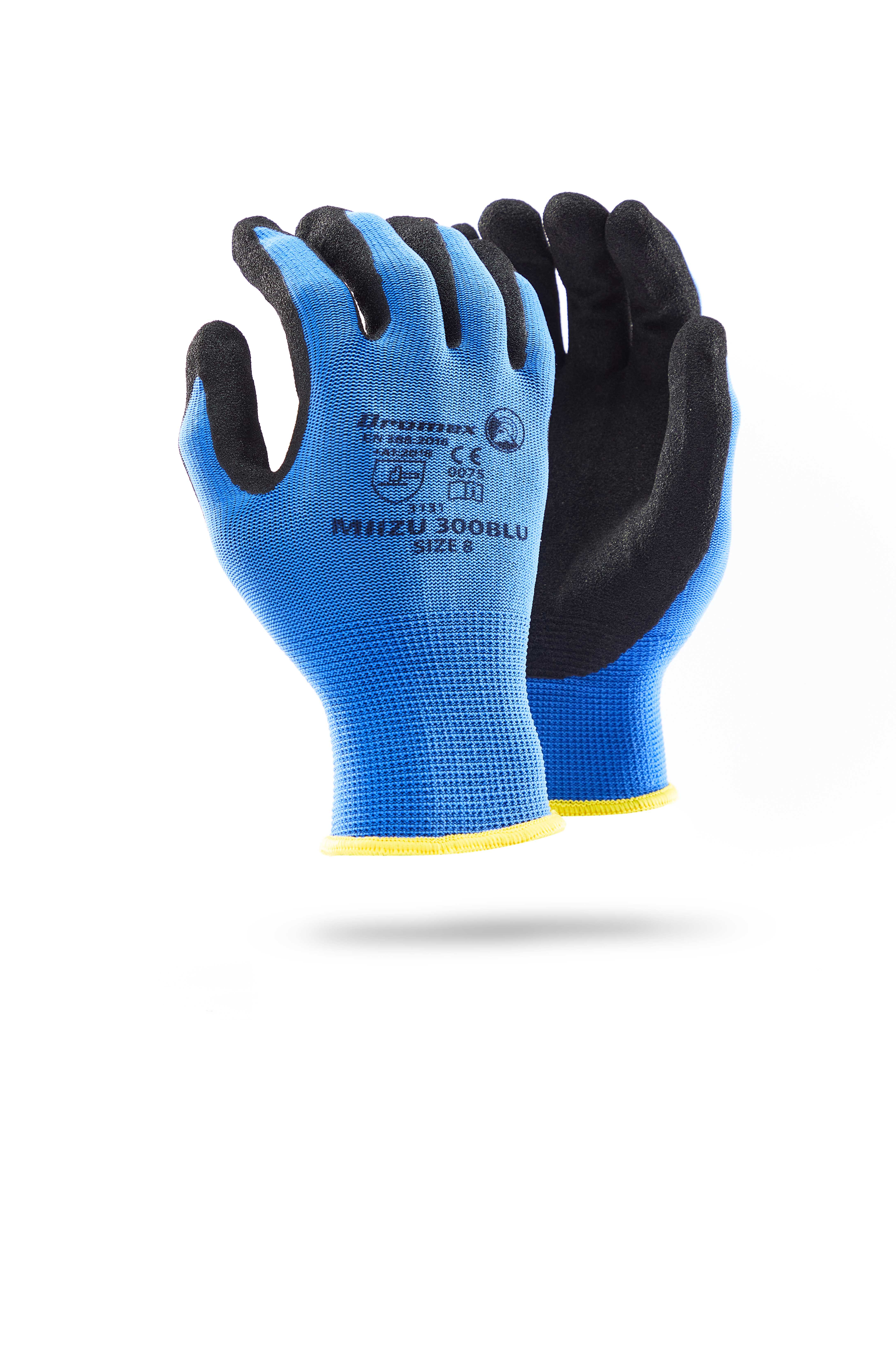 GLOVE HANDLING MIIZU BLUE SIZE 9 - PU & NITRILE DIPPED PALM (SUPER