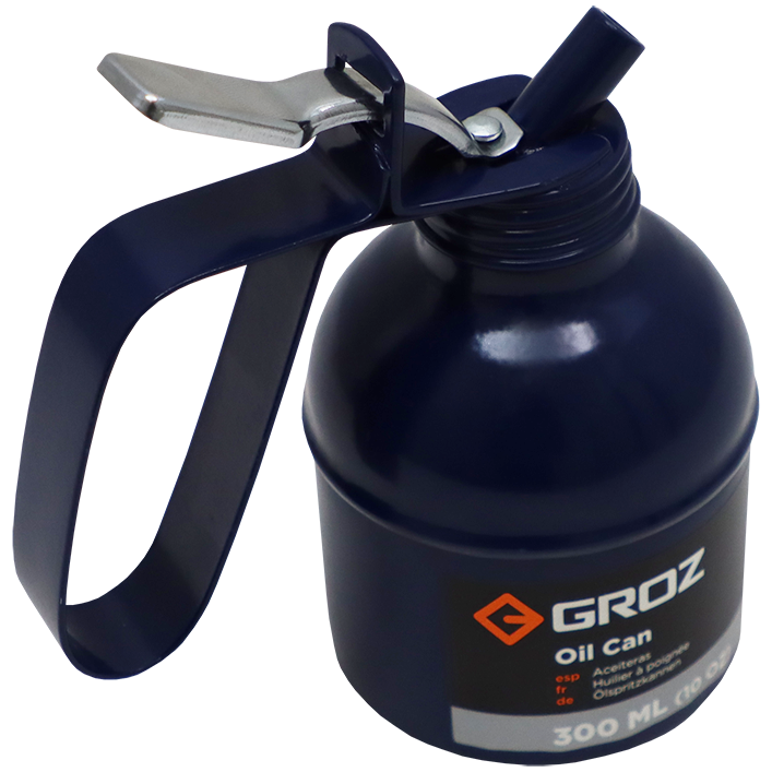 "OIL CAN 500ML FLEX\/RIGID SPOUT  GROZ - BRASS PUMP OILER (LEVER HANDLE)"