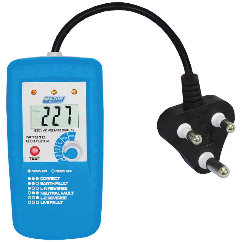 "TESTER EARTH LEAKAGE AC 230V MAJOR - 3 PIN ELCB SOCKET TESTER"