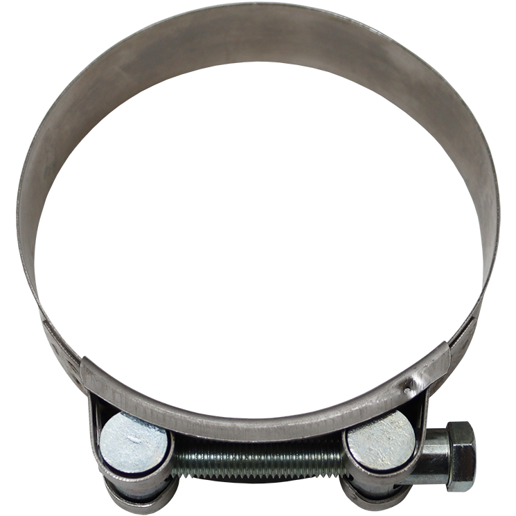 HOSE CLAMP BOLT TYPE Z/P 121 130MM DWS W2 SOLID 25MM BAND (S/S GR 409) Fowkes Bros