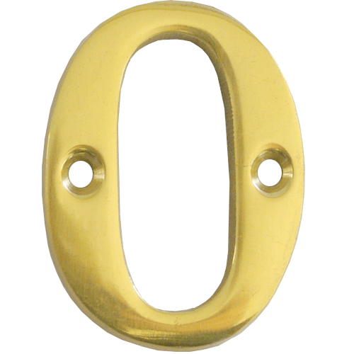 "NUMBERS HOUSE # 0 BRASS 150MM - DWS - NUMERAL BRASS 152MM NO 0"